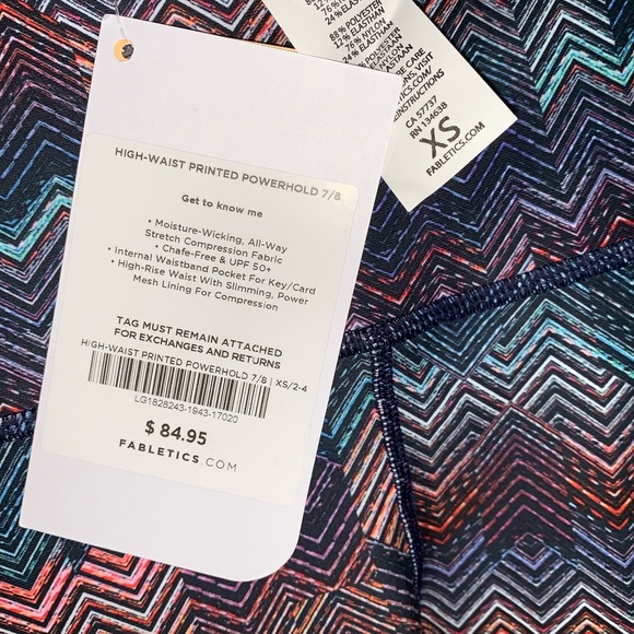Fabletics High Waist Printed Powerhold 7/8 - Picture 2 of 4